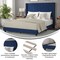 Flash Furniture Navy Velvet Queen Platform Bed with Headboard YK-1079-NAVY-Q-GG - alternate 5